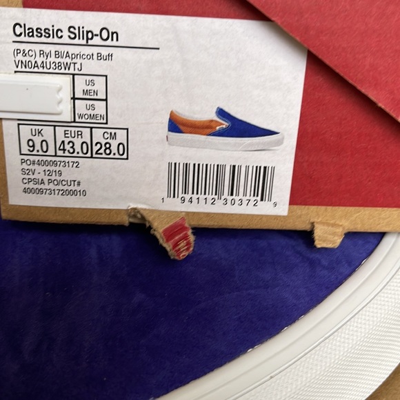 Vans Classic Slip On P&C Royal Blue/ Apricot Buff sneakers WMNS - Picture 16 of 16